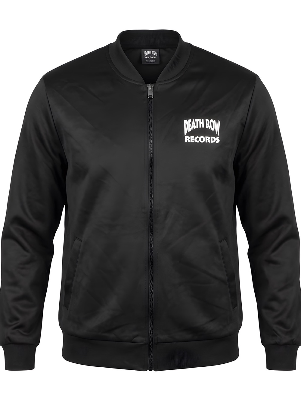 Death Row Records Men's Track Jacket Black Full Zip Bomber Style Size Small